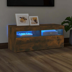 TV Cabinet Smoked Oak Engineered Wood Medium TV Cabinet