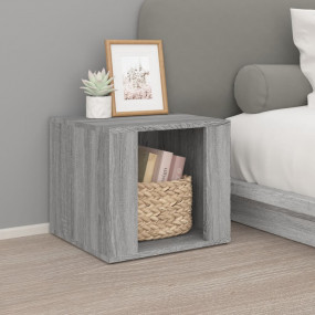 Bedside Table Gray Sonoma Engineered Wood Medium Bedsid...