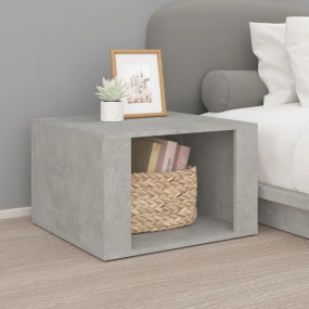 Bedside Table Concrete Grey Engineered Wood