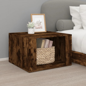 Bedside Table Smoked Oak Engineered wood Medium Bedside...