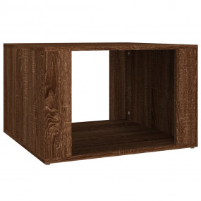 Bedside Table Brown Oak Engineered Wood Standard Rectan...