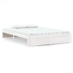 Bed Frame White Solid pine wood, Plywood Double Durable