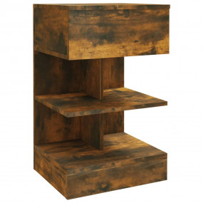 Bedside Cabinet Smoked Oak Engineered Wood 15.7x13.8x25...