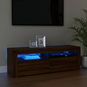 TV Cabinet Brown Oak Engineered wood 47.2 in TV Cabinet