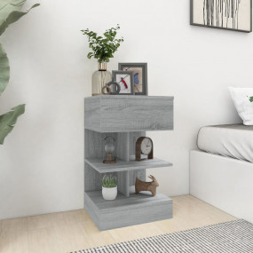 Bedside Cabinet Set of 2 Grey Sonoma Engineered wood Me...