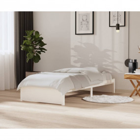 Bed Frame White Solid pine wood, Plywood Twin Durable B...