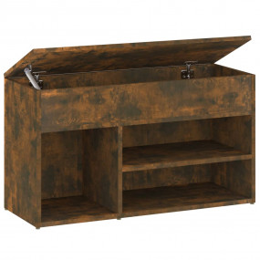 Shoe Bench Smoked Oak Engineered wood 31.5x11.8x17.7 in