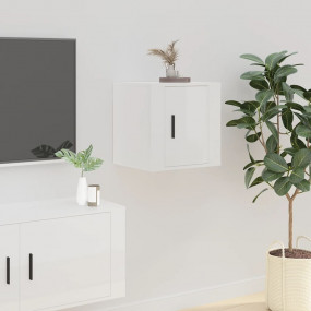 Wall Mounted TV Cabinet High gloss white Engineered woo...