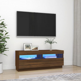TV Cabinet Brown Oak Engineered Wood 39.4 in x 13.8 in ...