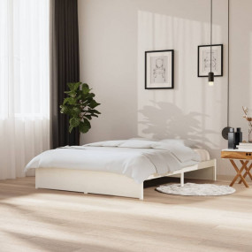 Bed Frame White Pine wood, Plywood King Durable Bed Fra...