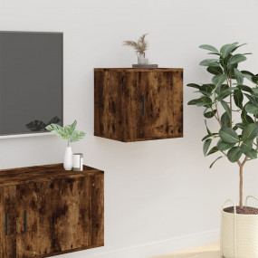 Wall Mounted TV Cabinet Smoked Oak Engineered wood Smal...