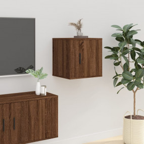 Wall Mounted TV Cabinet Brown Oak Engineered wood Mediu...