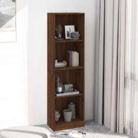 Book Cabinet Brown Oak Engineered Wood Medium Book Cabi...