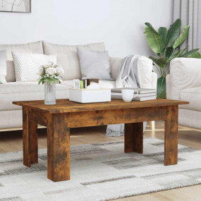 Coffee Table Smoked Oak Engineered Wood 39.4 x 23.6 x 1...