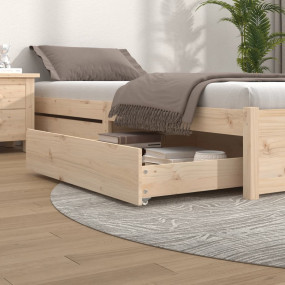 Bed Drawer Pine Solid Pine Wood (Untreated) Large Bed D...
