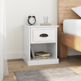 Bedside Cabinet High gloss white Engineered wood Standa...