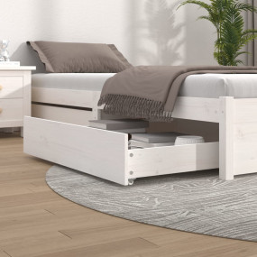 Bed Drawer White Solid pine wood Standard Bed Drawer