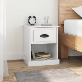 Bedside Cabinet Set of 2 High gloss white Engineered wo...