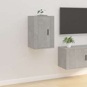 Wall Mounted TV Cabinet Concrete Grey Engineered Wood M...