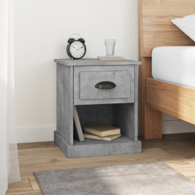 Bedside Cabinet Concrete Grey Engineered Wood Small