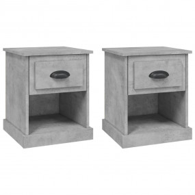 Bedside Cabinet Set of 2 Concrete grey Engineered wood