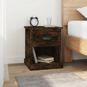Bedside Cabinet Smoked oak Engineered wood Bedside Cabi...
