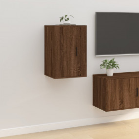 Wall Mounted TV Cabinet Brown Oak Engineered Wood Mediu...