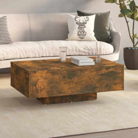 Coffee Table Smoked Oak Engineered Wood 33.5 x 21.7 x 1...