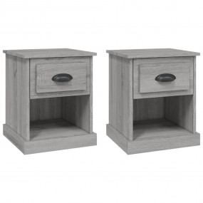Bedside Cabinet Set of 2 Grey Sonoma Engineered wood Me...