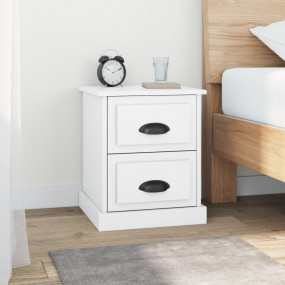 Bedside Cabinet White Engineered wood Small Bedside Cab...