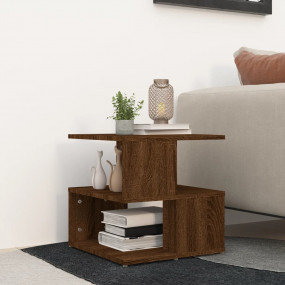 Side Table Brown Oak Engineered Wood Small Side Table S...