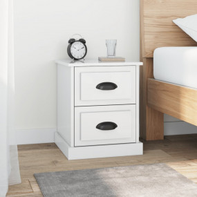 Bedside Cabinet High gloss white Engineered wood Single