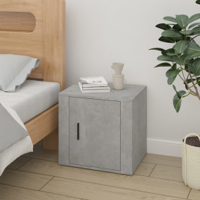 Bedside Cabinet Concrete Grey Engineered Wood Medium