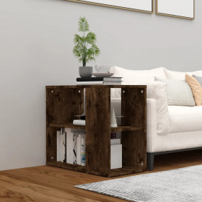 Side Cabinet Smoked Oak Engineered Wood Compact Side Ca...