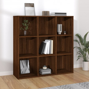 Book Cabinet Brown Oak Engineered Wood Medium Book Cabi...