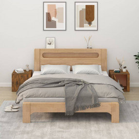 Bedside Cabinet Set of 2 Smoked Oak Engineered wood Med...