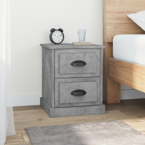 Bedside Cabinet Concrete Grey Engineered Wood Bedside C...