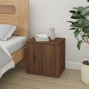 Bedside Cabinet Brown oak Engineered wood Bedside Cabin...