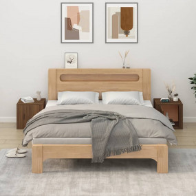 Bedside Cabinet Set of 2 Brown oak Engineered wood Medi...