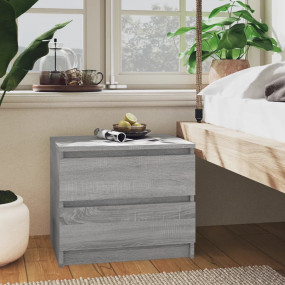 Bed Cabinet Set of 2 Gray Sonoma Engineered Wood Medium