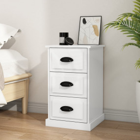 Bedside Cabinet High gloss white Engineered wood Small