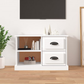 TV Cabinet White Engineered wood Medium TV Cabinet Rect...