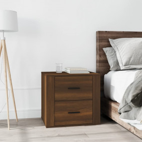 Bedside Cabinet Brown Oak Engineered Wood Bedside Cabin...