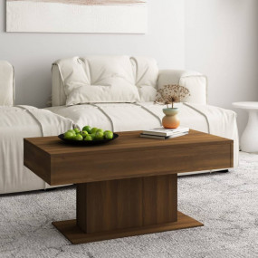 Coffee Table Brown Oak Engineered Wood 37.8 x 19.7 x 17...