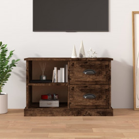 TV Cabinet Smoked oak Engineered wood Medium TV Cabinet
