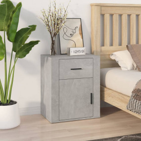 Bedside Cabinet Concrete Grey Engineered wood Small