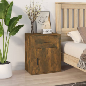 Bedside Cabinet Smoked oak Engineered wood