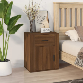 Bedside Cabinet Brown oak Engineered wood Medium Bedsid...