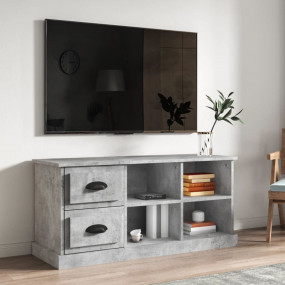 TV Cabinet Concrete Gray Engineered Wood Medium TV Cabi...