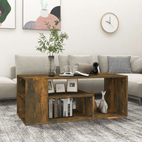 Coffee Table Smoked Oak Engineered Wood 39.4x19.7x15.7 ...